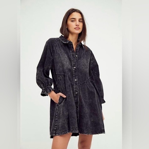 We The Free - Hannah Denim Mini Dress - Size Small - Picture 1 of 10